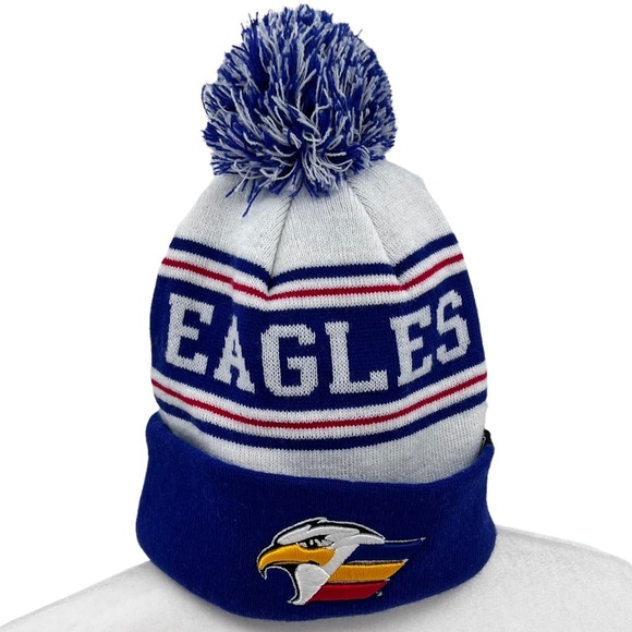 Zephyr line new Blue & white Eagles Pom Pom Knit hat - Picture 7 of 7